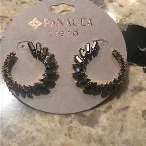 New Panacea Pave Baubles Greek Halo Earrings
